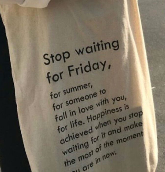 Saco de pano - Stop waiting